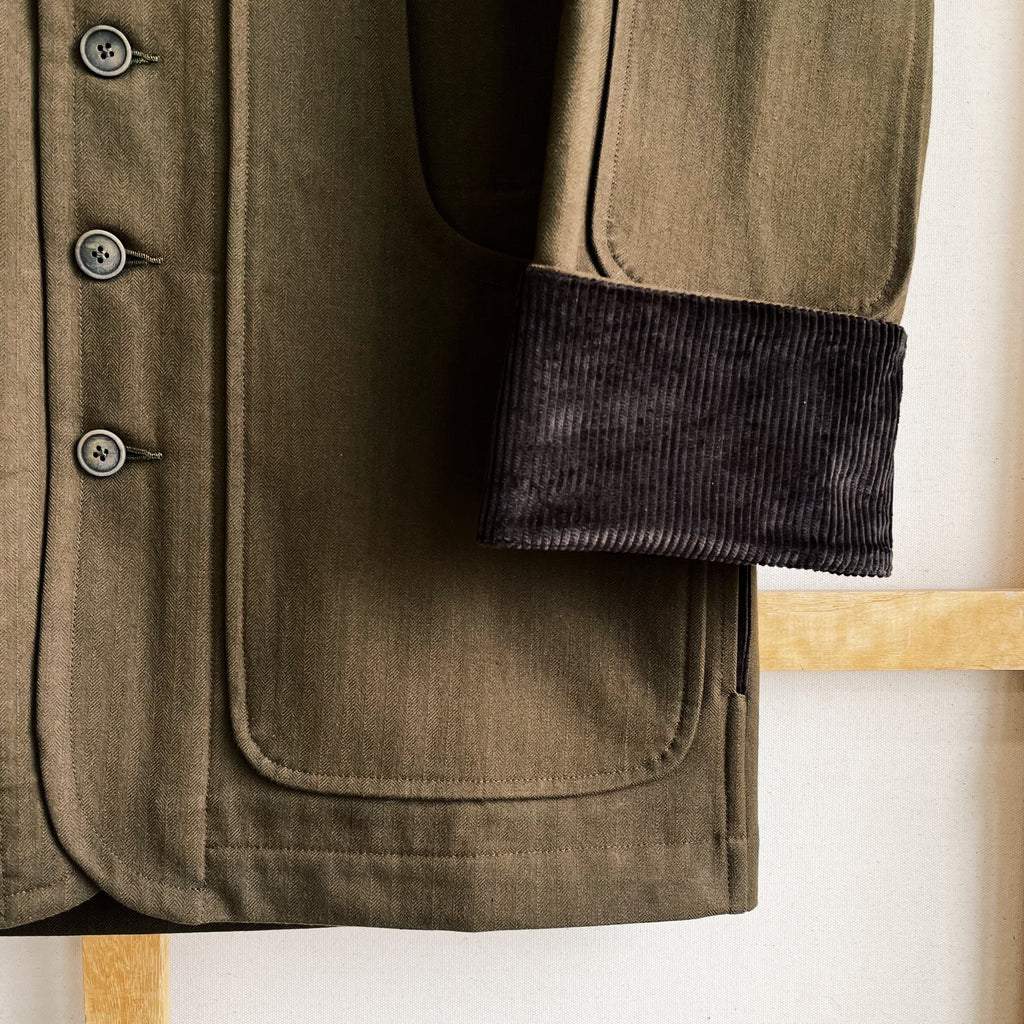 Olive Drab Cotton Herringbone Twill Field Jacket