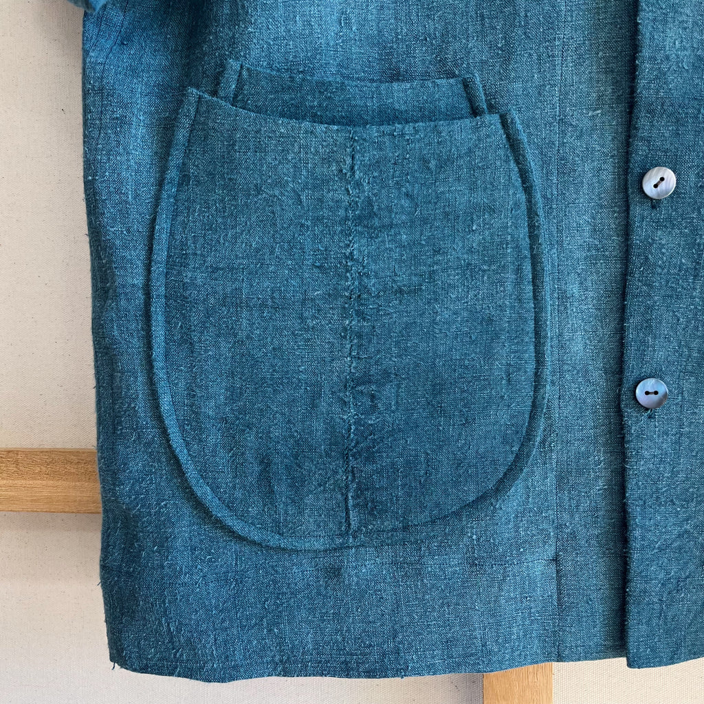Petrol Antique Linen Chore Camp Shirt