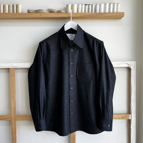 Charcoal Wool Cashmere Overshirt