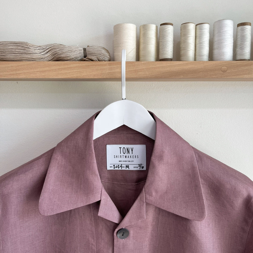 Mauve Linen Camp Shirt