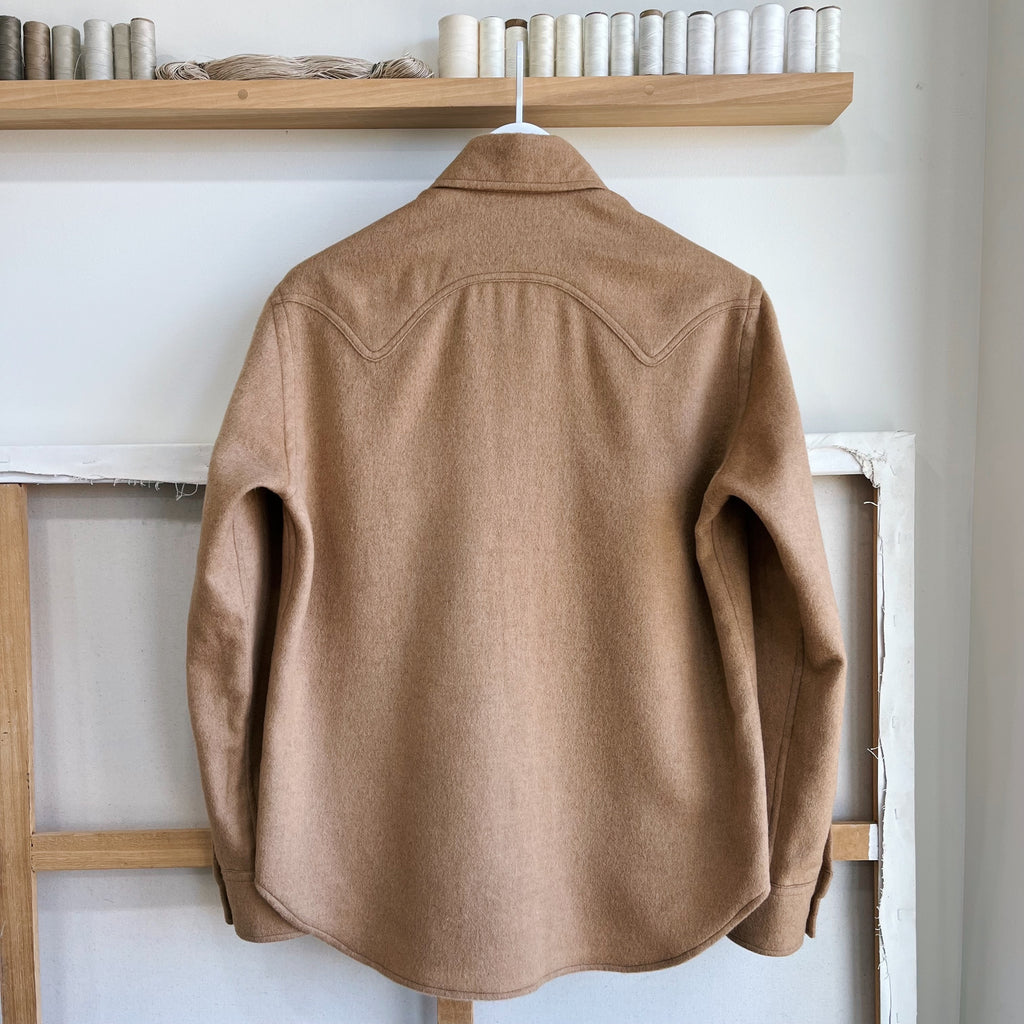Deadstock Camel Wool Cashmere Sawtooth Western Shirt