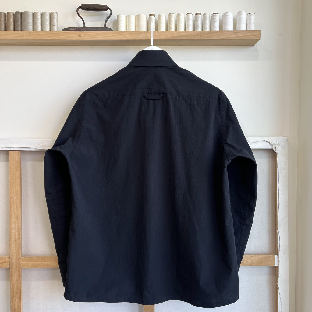 Black Laundered Cotton Dress Shirt