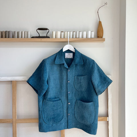 Petrol Antique Linen Chore Camp Shirt