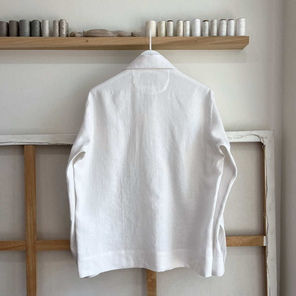 Off White Linen Camp Shirt