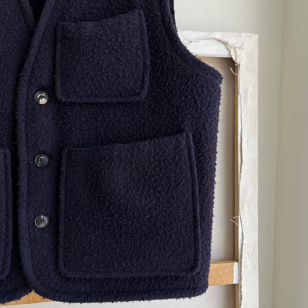 Midnight Navy / Black Reversible Casentino Wool Vest