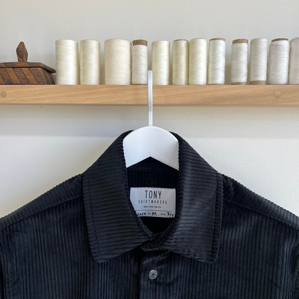 Black Wide Wale Corduroy Overshirt